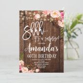 Verrassing Boho Bloemen Verjaardag, Rustieke Verja Kaart (Staand voorkant)