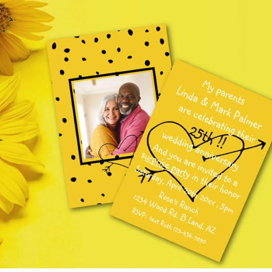 Verrassing Bruiloft Jubileum Leuk Feest Foto Kaart