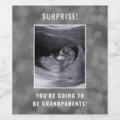Verrassing dat je grootouders worden nieuwe baby wijn etiket (Enkel label)
