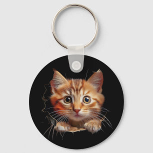 Verrassing -- Een kattengezicht Sleutelhanger