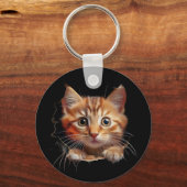 Verrassing -- Een kattengezicht Sleutelhanger (Voorkant)