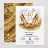 Verrassing Eenvoudige Digitale Gouden 40e Verjaard Kaart (Voorkant / Achterkant)