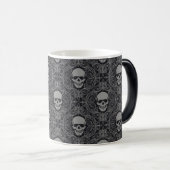 Verrassing Enge Halloween Skull Tapestry Koffie Magische Mok (Voorkant rechts)