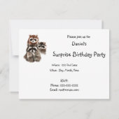 Verrassing Fun Raccoons Dierlijke Verjaardag Uitno Kaart (Achterkant)