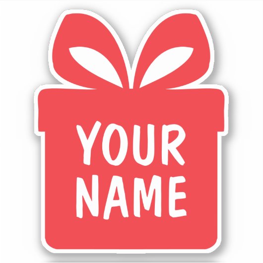 Verrassing geschenkdoos aangepaste vinyl contour s sticker (Voorkant)