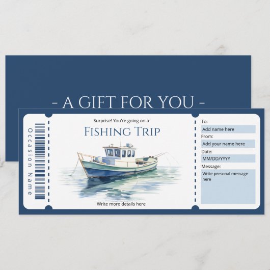 Verrassing Geviste reis cadeaubon Sjabloon Kaart (Voorkant / Achterkant)