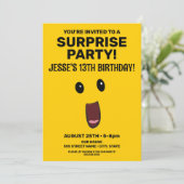 Verrassing Gezicht Verjaardag Uitnodiging (Staand voorkant)