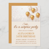 Verrassing Gouden Ballonnen 54e verjaardag uitnodi Kaart (Voorkant / Achterkant)