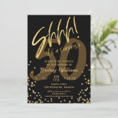 Verrassing Gouden Zwarte Verjaardagsfeest Kaart (Staand voorkant)