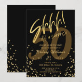 Verrassing Gouden Zwarte Verjaardagsfeest Kaart (Voorkant / Achterkant)