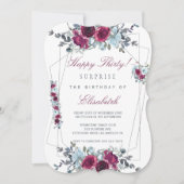 Verrassing Happy Dertig bloemige vrouwen 30e verja Kaart (Voorkant)