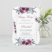 Verrassing Happy Dertig bloemige vrouwen 30e verja Kaart (Staand voorkant)