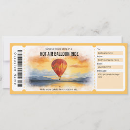 Verrassing Hete Luchtballon Cadeaubon Sjabloon Kaart