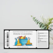 Verrassing Huis Schoonmaak Cadeaubon Sjabloon Kaart (Staand voorkant)