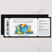 Verrassing Huis Schoonmaak Cadeaubon Sjabloon Kaart (Voorkant / Achterkant)