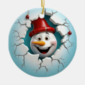 Verrassing Ice Breaker Snowman Keramisch Ornament (Voorkant)