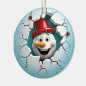 Verrassing Ice Breaker Snowman Keramisch Ornament (Links)