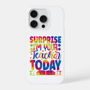 Verrassing Ik ben je leraar tie-dye, school iPhone 15 Pro Case