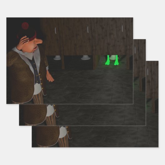 Verrassing in de toilet inpakpapier vel (Set)