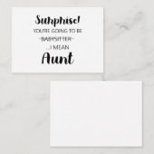 Verrassing je gaat babysitter tante zijn  notitiekaartje (Voorkant / Achterkant)