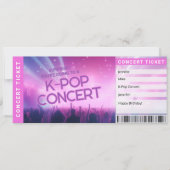 Verrassing K-Pop Fan Cadeau Concert Ticket Reveal  Kaart (Voorkant)