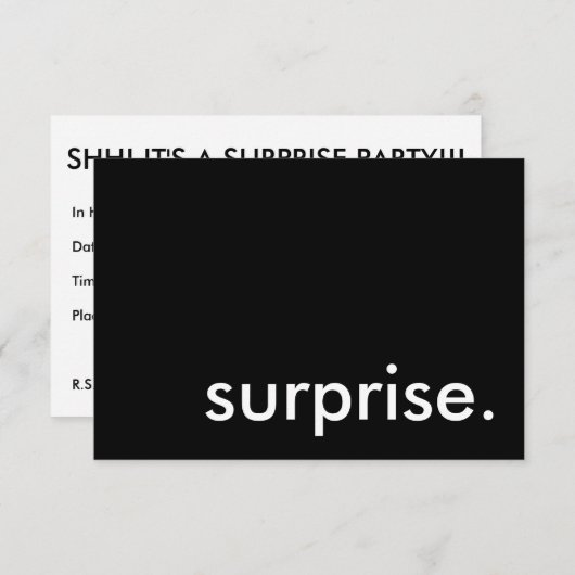 Verrassing. Kaart (Voorkant / Achterkant)