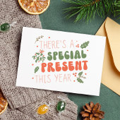 Verrassing Kerstmis Vakantie Zwangerschap Aankondi Kaart