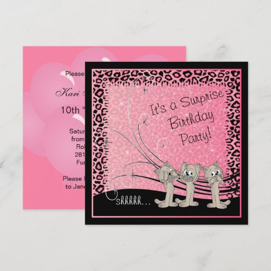 Verrassing Kind verjaardagsfeest Kittens Kaart (Voorkant / Achterkant)