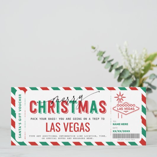 Verrassing Las Vegas reis cadeaubon (Staand voorkant)