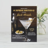 Verrassing Martini Black Stropdas Event Verjaardag Kaart (Staand voorkant)