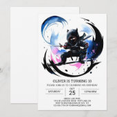 Verrassing Ninja Black Belt Verjaardag Kaart (Voorkant / Achterkant)