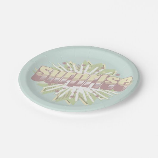 Verrassing onomatopee explosie papieren bordje (Gekanteld)