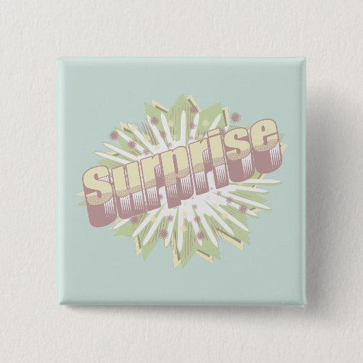 Verrassing onomatopee explosie vierkante button 5,1 cm (Voorkant)