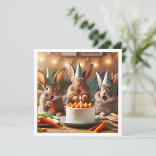 Verrassing! Onze lieve konijnenverjaardag, haas ve Kaart (Staand voorkant)