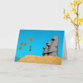 Verrassing op Rapa Nui - Verjaardag Kaart (Gele Bloem)