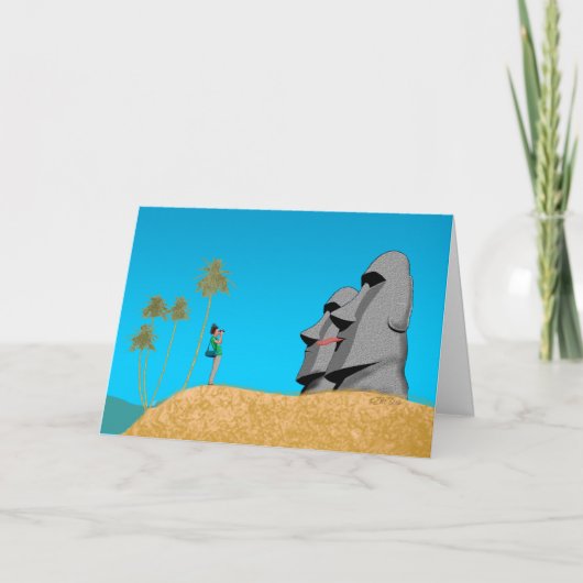 Verrassing op Rapa Nui - Verjaardag Kaart (Voorkant)