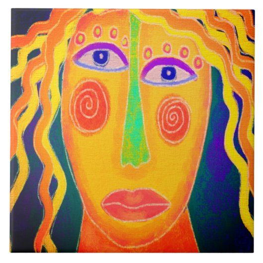 Verrassing! Origineel Abstract digitaal schilderij Tegeltje (Voorkant)