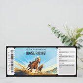 Verrassing Paard Racing Ticket Cadeaubon Kaart (Staand voorkant)