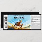 Verrassing Paard Racing Ticket Cadeaubon Kaart (Voorkant / Achterkant)