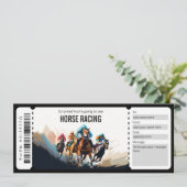 Verrassing Paard Racing Ticket Cadeaubon Kaart (Staand voorkant)