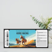 Verrassing Paard Racing Ticket Cadeaubon Kaart (Staand voorkant)