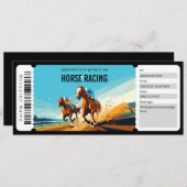 Verrassing Paard Racing Ticket Cadeaubon Kaart (Voorkant / Achterkant)