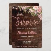 Verrassing Party uitnodiging, florale string licht Kaart (Voorkant / Achterkant)