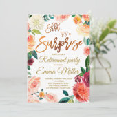 Verrassing Pensioen Partij, Bloemen Pensioen Kaart (Staand voorkant)