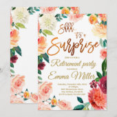 Verrassing Pensioen Partij, Bloemen Pensioen Kaart (Voorkant / Achterkant)