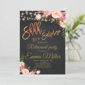 Verrassing Pensioen Partij, Boho Bloemen Pensioen Kaart (Staand voorkant)