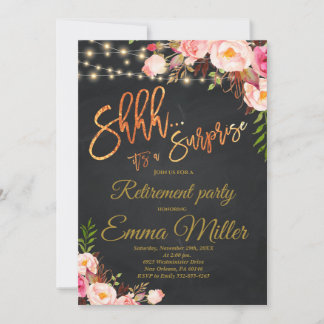 Verrassing Pensioen Partij, Boho Bloemen Pensioen Kaart