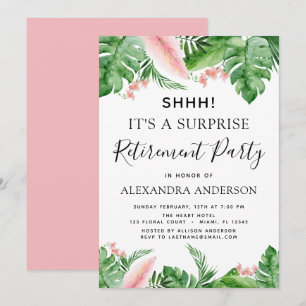 Verrassing Pensioen Party Tropische Palm Bloemen Kaart