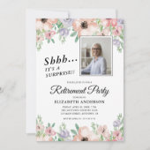 Verrassing Pensioenfeest Elegante Pastel Bloemen Kaart (Voorkant)