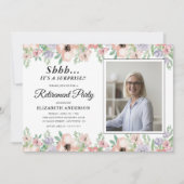 Verrassing Pensioenfeest Elegante Pastel Bloemen Kaart (Voorkant)